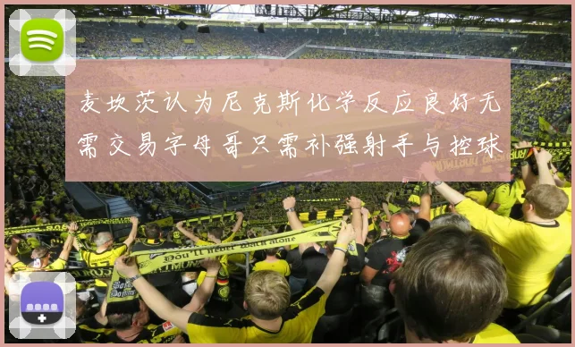 麦坎茨认为尼克斯化学反应良好无需交易字母哥只需补强射手与控球手